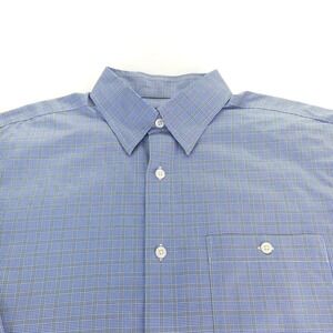 ORVIS Shirt‎ Mens Large Blue Gray Check Long Sleeve Cotton Button Casual Preppy